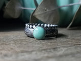 Floral Turquoise Stacking Ring Set of 2