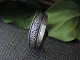 Heart Pattern Wide Band Ring