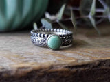 Floral Turquoise Stacking Ring Set of 2