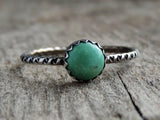 Turquoise Stacking Ring // Serrated Bezel // Gypsy Stax™