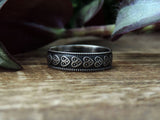 Heart Pattern Wide Band Ring