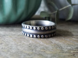 Milled Edge Wide Band Ring