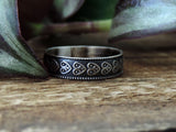 Heart Pattern Wide Band Ring