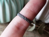 Lined Ribbon Stacking Ring